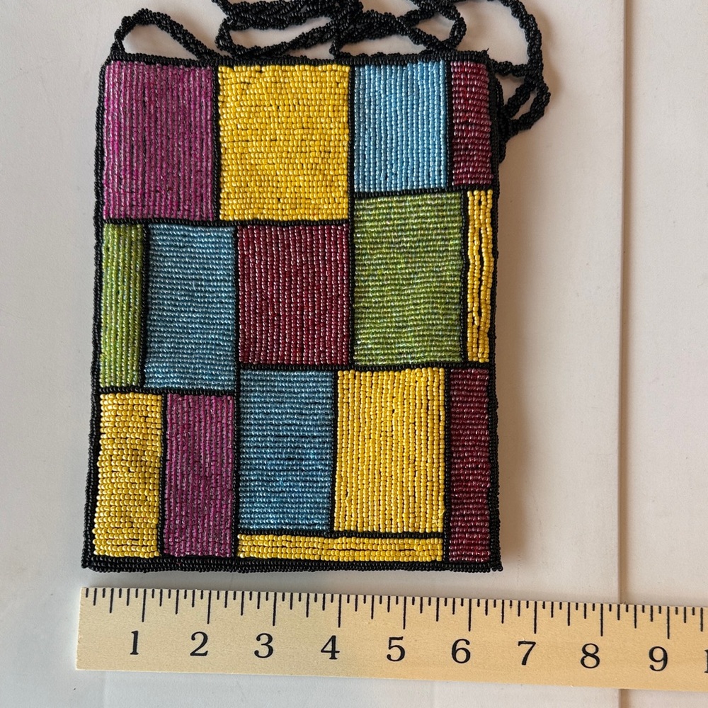 Hand-Beaded Multicolor Patchwork Crossbody Bag - image 4